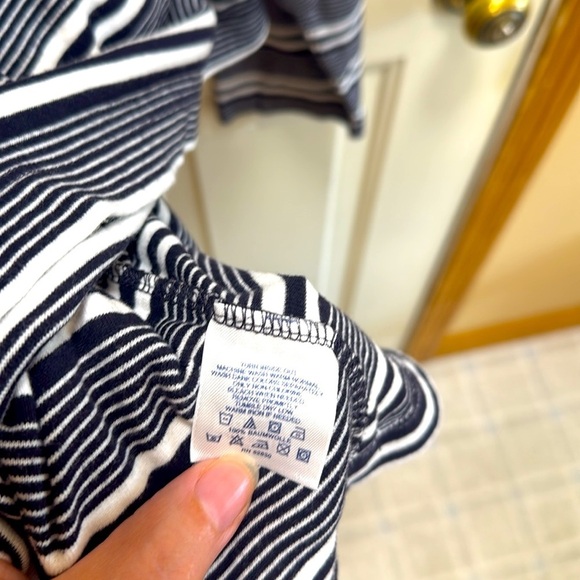 Lands End Navy Blue  and White Striped Long Sleeve Tee size 2X - Picture 5 of 8
